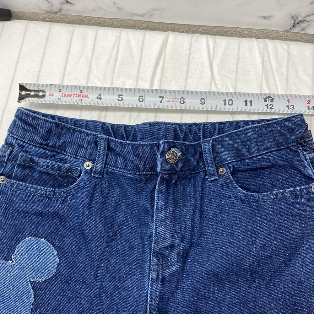 Forever 21 Women's Disney Mickey Mouse Denim Bermuda Shorts in Dark Denim, 13/14 - Picture 6 of 10